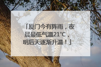 厦门今有阵雨，夜晨最低气温21℃，明后天逐渐升温！