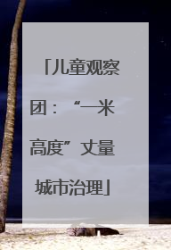 儿童观察团：“一米高度”丈量城市治理