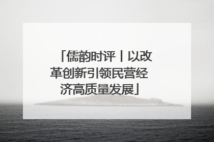 儒韵时评丨以改革创新引领民营经济高质量发展