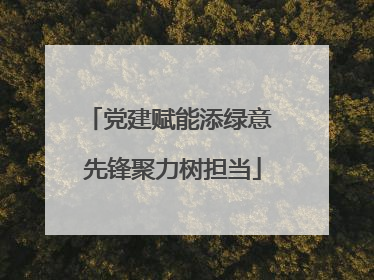 党建赋能添绿意 先锋聚力树担当