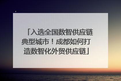 入选全国数智供应链典型城市！成都如何打造数智化外贸供应链