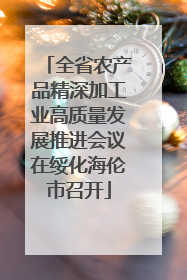 全省农产品精深加工业高质量发展推进会议在绥化海伦市召开