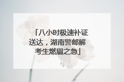 八小时极速补证送达，湖南警邮解考生燃眉之急