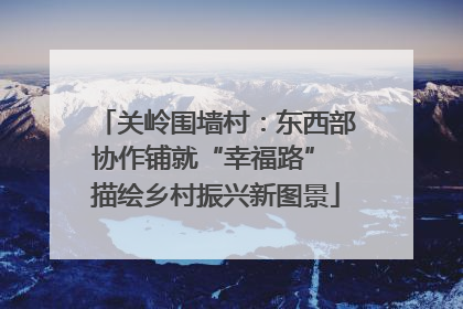 关岭围墙村：东西部协作铺就“幸福路” 描绘乡村振兴新图景