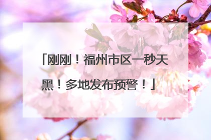 刚刚！福州市区一秒天黑！多地发布预警！