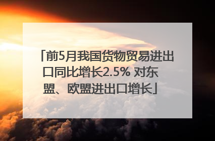 前5月我国货物贸易进出口同比增长2.5% 对东盟、欧盟进出口增长