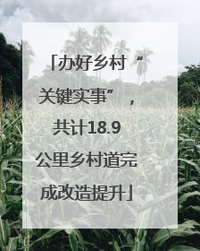 办好乡村“关键实事”，共计18.9公里乡村道完成改造提升