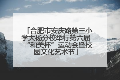 合肥市安庆路第三小学大杨分校举行第六届“和美杯”运动会暨校园文化艺术节