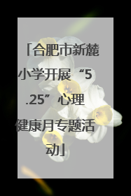 合肥市新麓小学开展“5.25”心理健康月专题活动