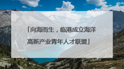 向海而生，临港成立海洋高新产业青年人才联盟