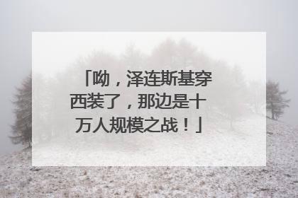 呦，泽连斯基穿西装了，那边是十万人规模之战！