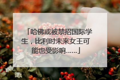 哈佛或被禁招国际学生，比利时未来女王可能也受影响……