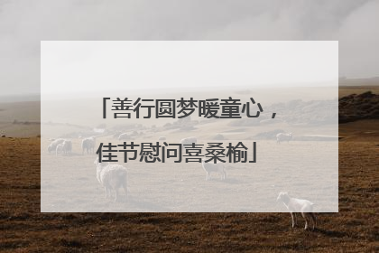 善行圆梦暖童心，佳节慰问喜桑榆