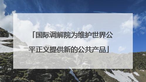 国际调解院为维护世界公平正义提供新的公共产品