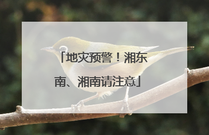 地灾预警！湘东南、湘南请注意