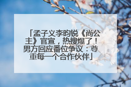 孟子义李昀锐《尚公主》官宣，热搜爆了！男方回应番位争议：尊重每一个合作伙伴