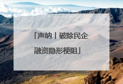 声纳丨破除民企融资隐形梗阻