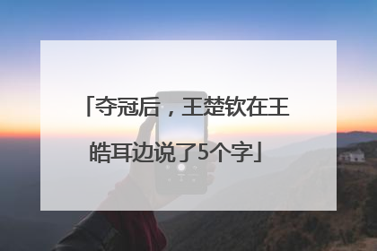 夺冠后，王楚钦在王皓耳边说了5个字