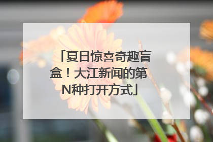 夏日惊喜奇趣盲盒！大江新闻的第N种打开方式