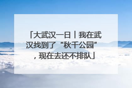 大武汉一日︱我在武汉找到了“秋千公园”，现在去还不排队