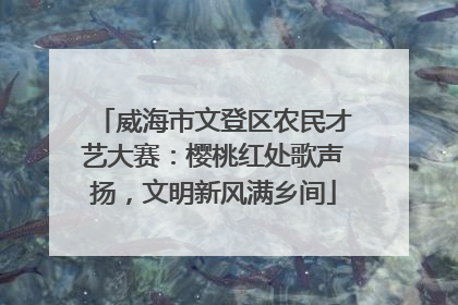 威海市文登区农民才艺大赛：樱桃红处歌声扬，文明新风满乡间