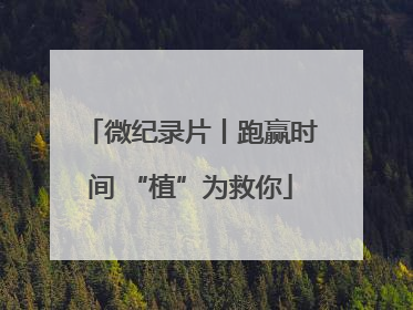 微纪录片丨跑赢时间 “植”为救你