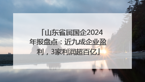 山东省属国企2024年报盘点：近九成企业盈利，3家利润超百亿