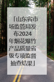 山东省市场监管局发布2024年烟花爆竹产品质量省级专项监督抽查结果