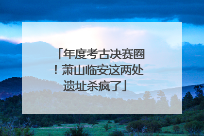 年度考古决赛圈！萧山临安这两处遗址杀疯了
