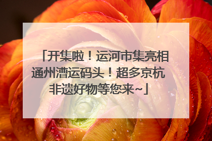 开集啦！运河市集亮相通州漕运码头！超多京杭非遗好物等您来~