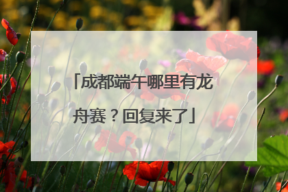 成都端午哪里有龙舟赛？回复来了