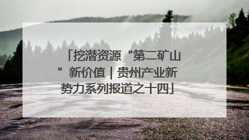 挖潜资源“第二矿山”新价值｜贵州产业新势力系列报道之十四