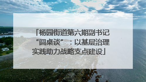 杨园街道第六期副书记“圆桌谈”：以基层治理实践助力战略支点建设