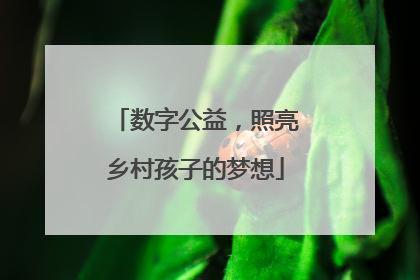 数字公益，照亮乡村孩子的梦想