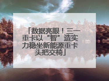 数据亮眼！三一重卡以“智”造实力稳坐新能源重卡头把交椅