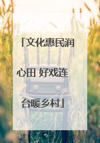 文化惠民润心田 好戏连台暖乡村