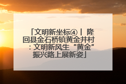 文明新坐标④丨 隆回县金石桥镇黄金井村：文明新风生“黄金” 振兴路上展新姿