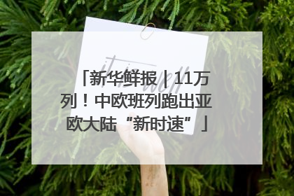 新华鲜报｜11万列！中欧班列跑出亚欧大陆“新时速”