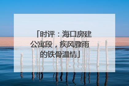 时评：海口房建公寓段，疾风骤雨的铁骨温情