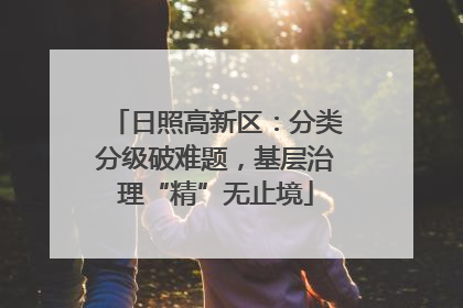 日照高新区：分类分级破难题，基层治理“精”无止境