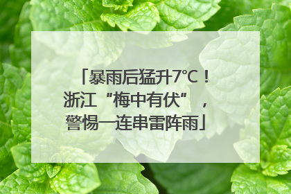 暴雨后猛升7℃！浙江“梅中有伏”，警惕一连串雷阵雨