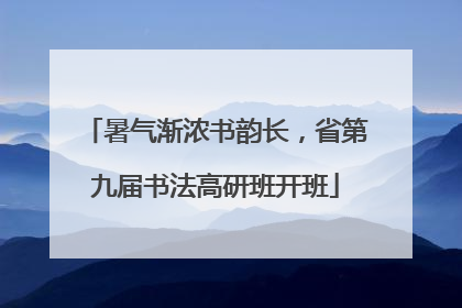 暑气渐浓书韵长，省第九届书法高研班开班