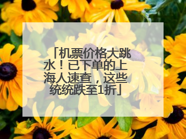 机票价格大跳水！已下单的上海人速查，这些统统跌至1折