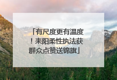 有尺度更有温度！耒阳柔性执法获群众点赞送锦旗