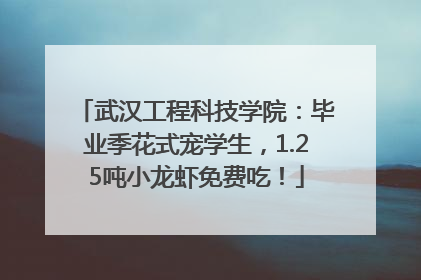 武汉工程科技学院：毕业季花式宠学生，1.25吨小龙虾免费吃！