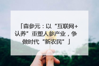 森参元：以“互联网+认养”重塑人参产业，争做时代“新农民”