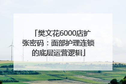 樊文花6000店扩张密码：面部护理连锁的底层运营逻辑