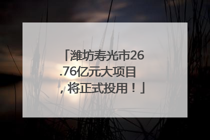 潍坊寿光市26.76亿元大项目，将正式投用！