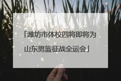 潍坊市体校四将即将为山东男篮征战全运会