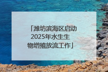 潍坊滨海区启动2025年水生生物增殖放流工作